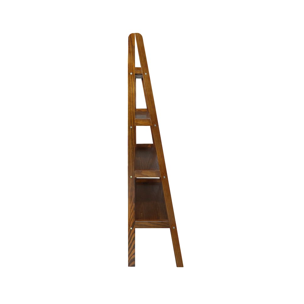 4-Shelf Ladder Bookcase, Warm Brown. Picture 2
