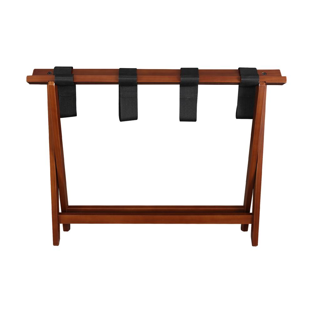Heavy Duty 30" Extra Wide Luggage Rack - Walnut. Picture 5