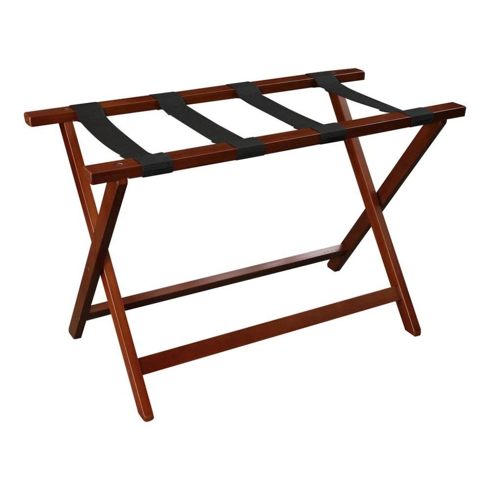 Extra Wide Walnut Suitcase Stand, Luggage Rack for Guest Room Use. Picture 1