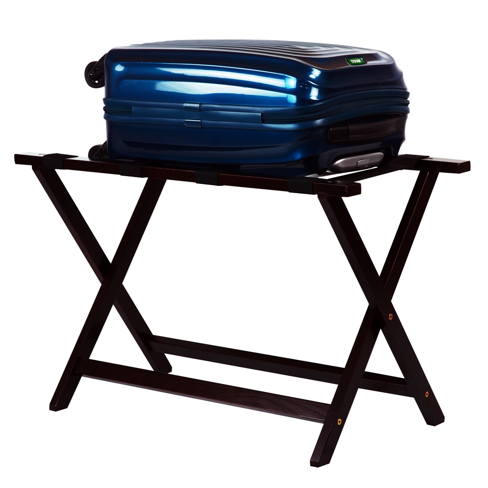 Heavy Duty 30" Extra Wide Luggage Rack-Espresso. Picture 2