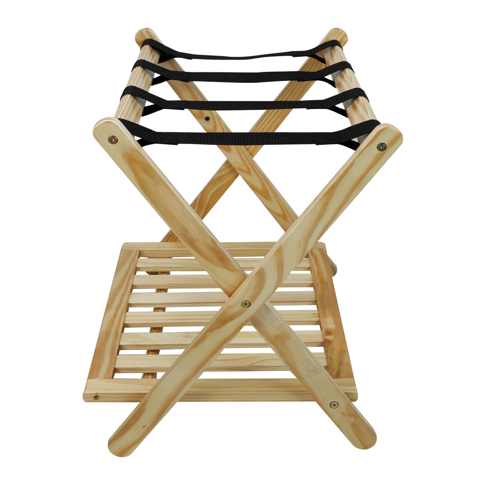 Luggage Rack with Shelf-Natural. Picture 2