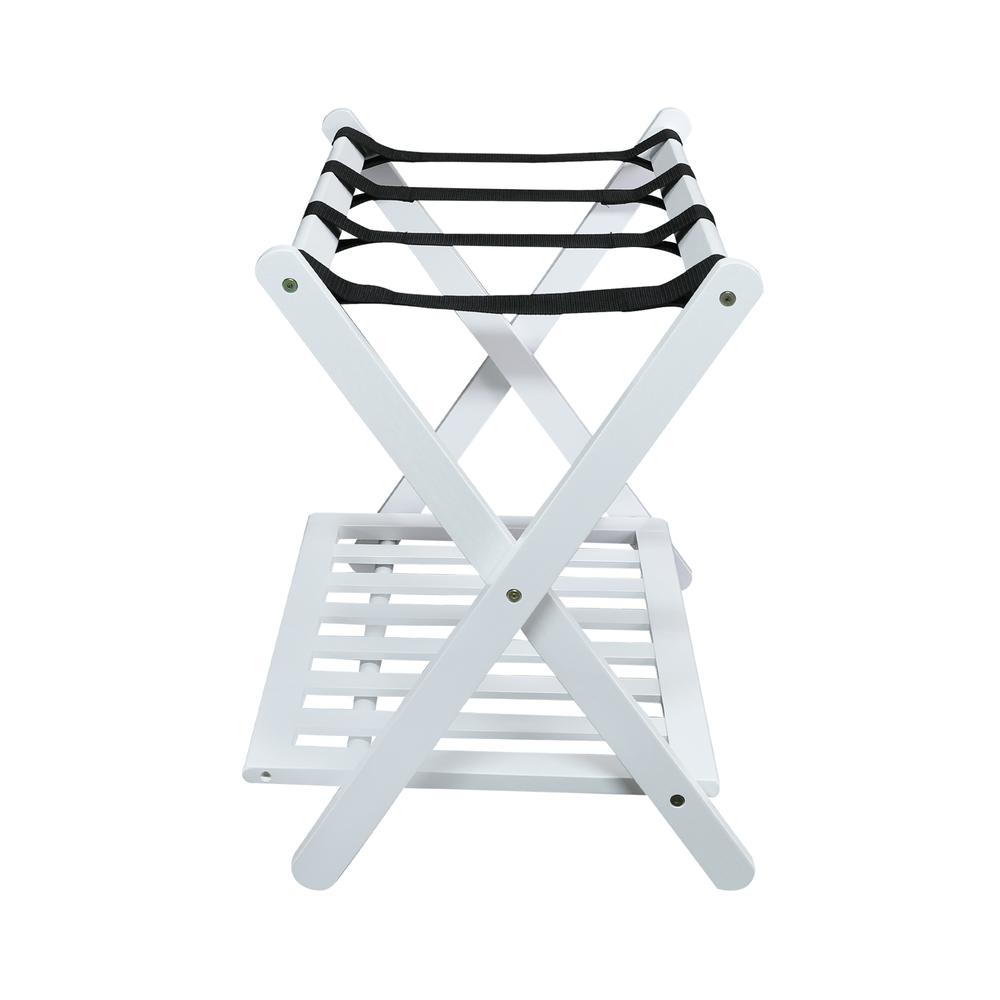 Luggage Rack with Shelf- White. Picture 4