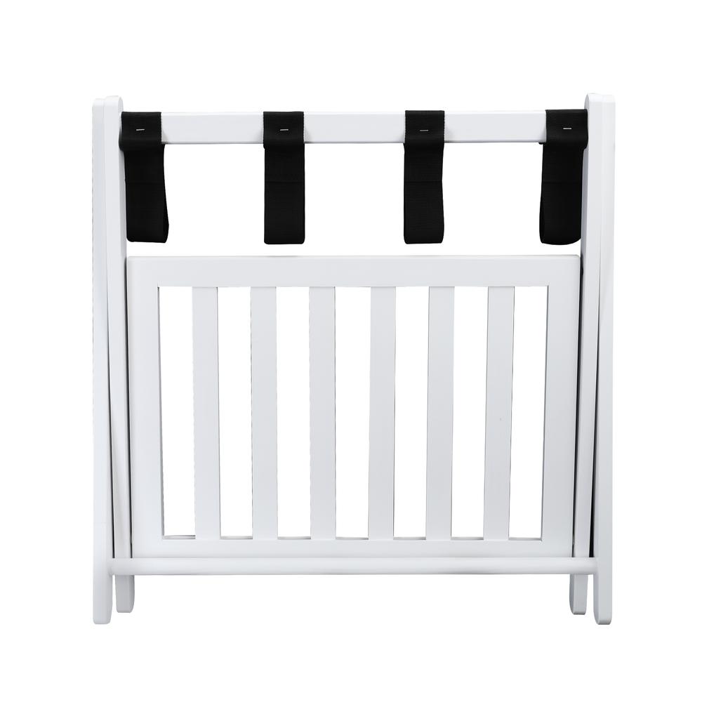 Luggage Rack with Shelf- White. Picture 3