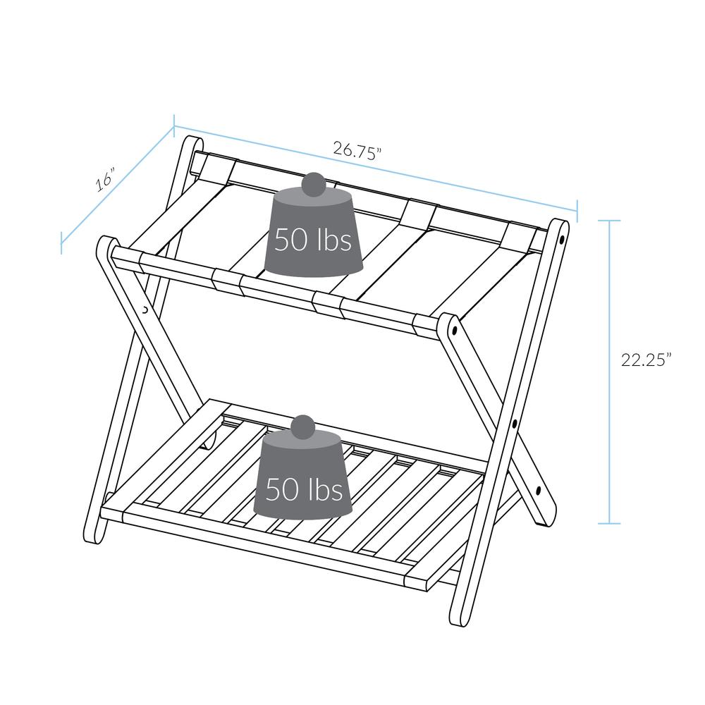 Luggage Rack with Shelf- White. Picture 5