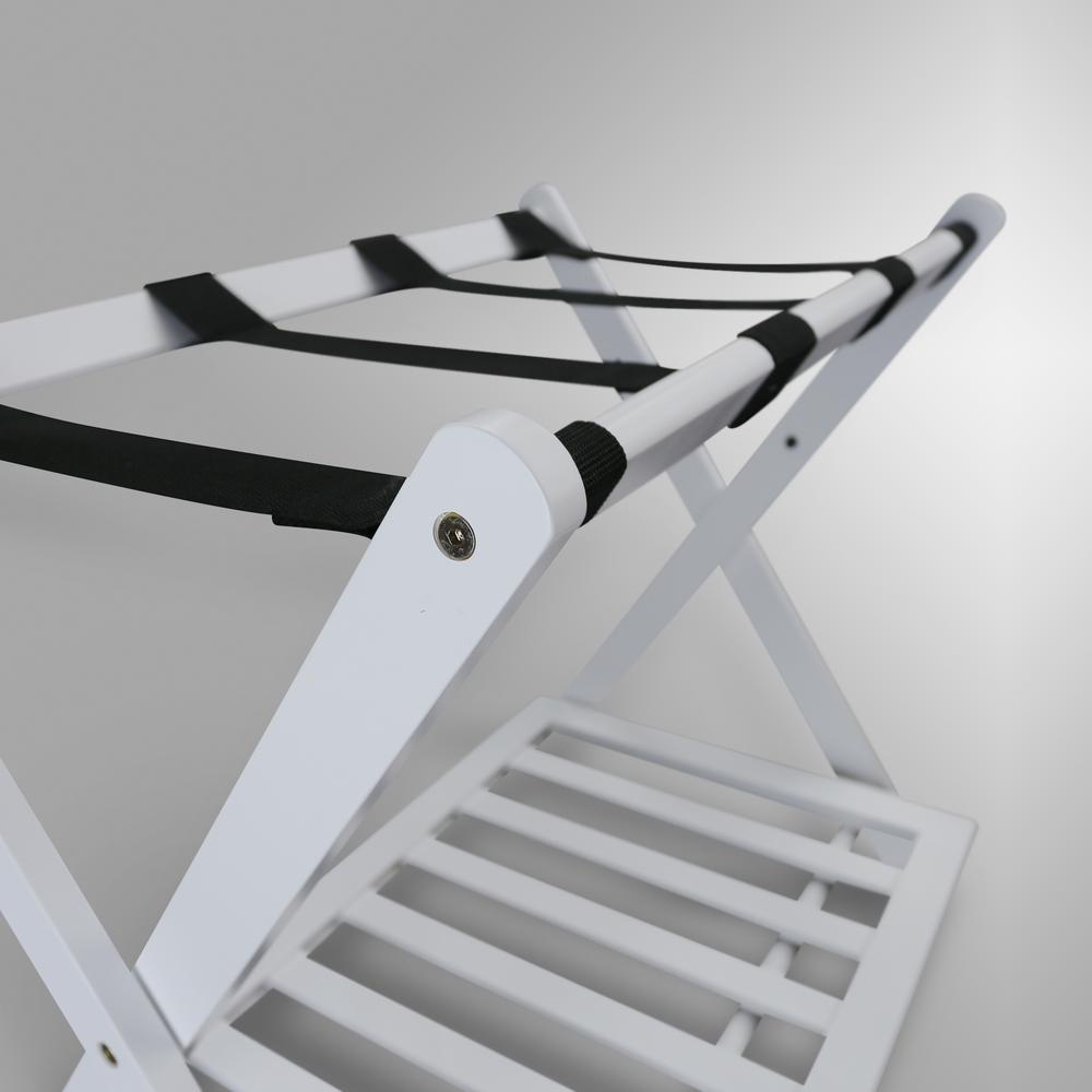 Luggage Rack with Shelf- White. Picture 8