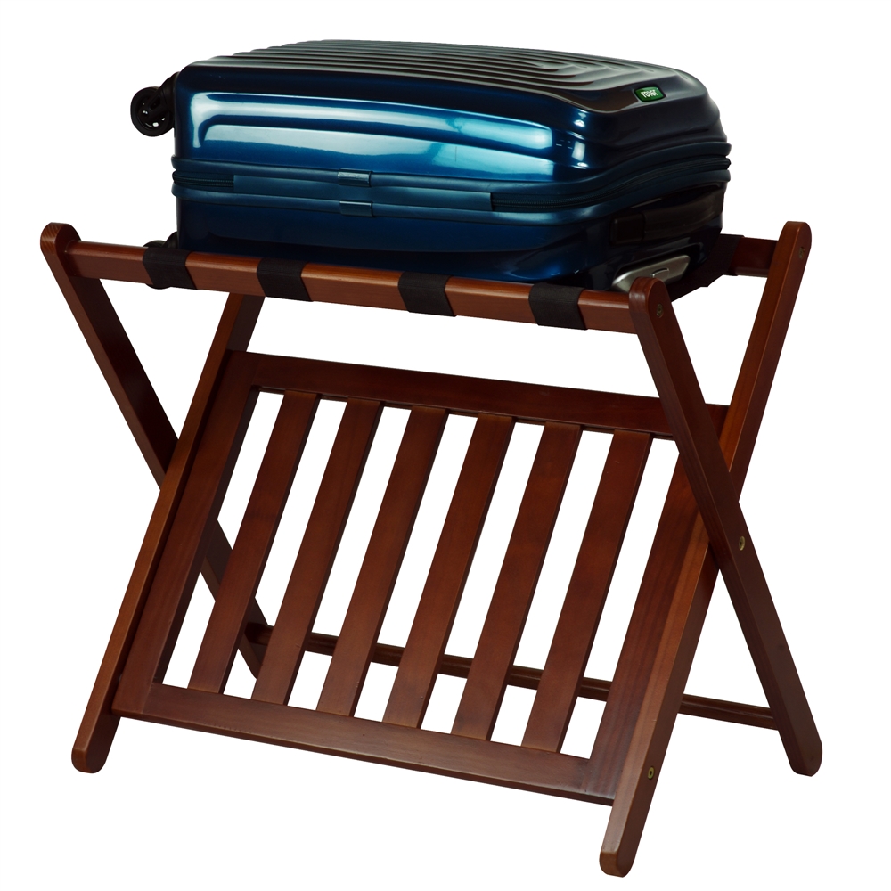 Luggage Rack with Shelf-Walnut. Picture 4