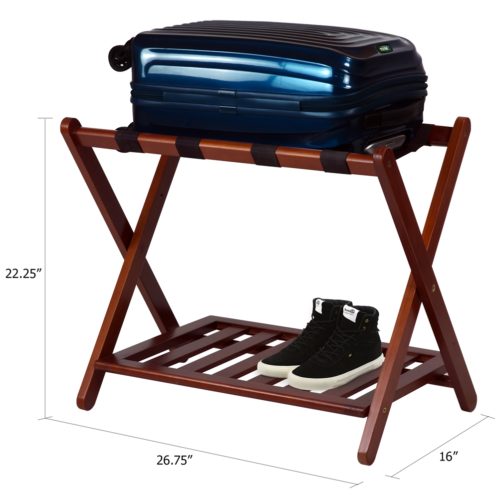Luggage Rack with Shelf-Walnut. Picture 6