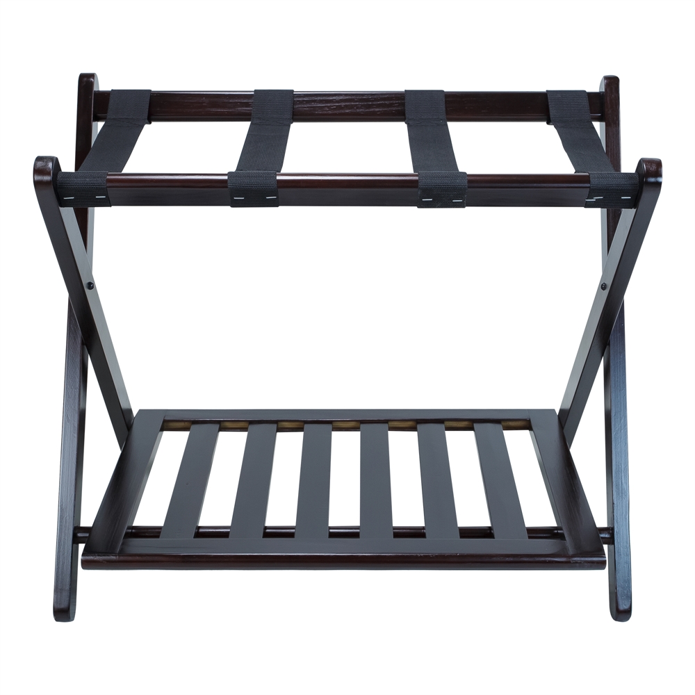 Luggage Rack with Shelf-Espresso. Picture 1