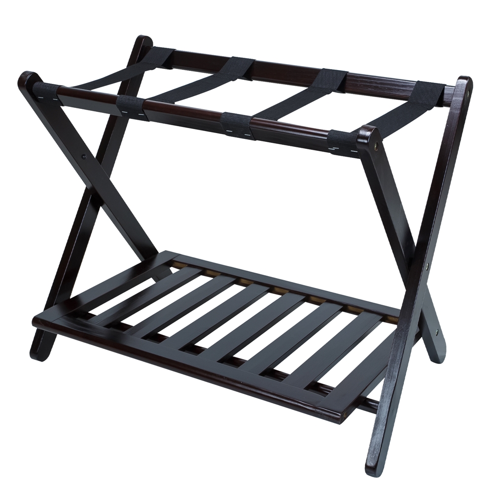 Luggage Rack with Shelf-Espresso. Picture 2