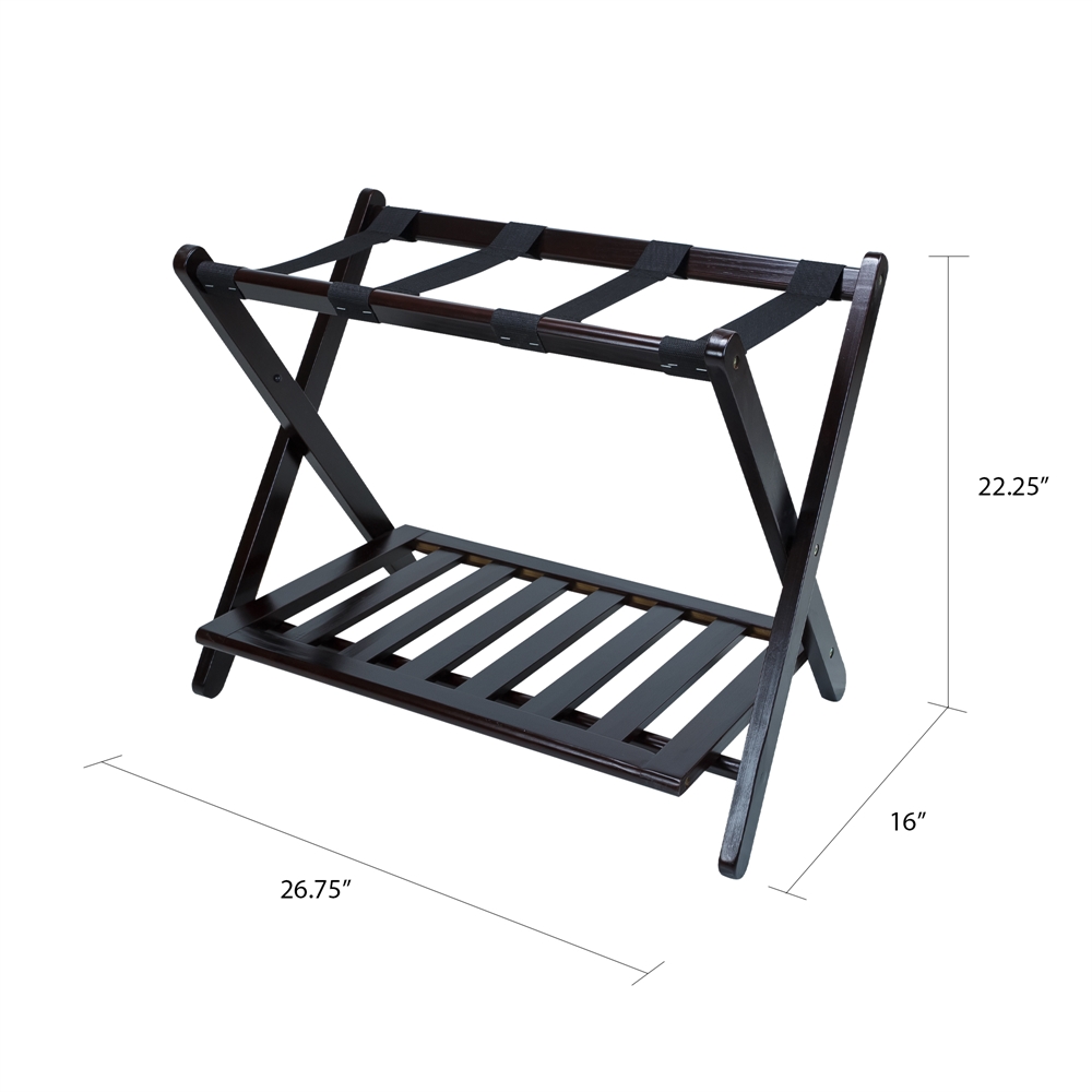 Luggage Rack with Shelf-Espresso. Picture 5