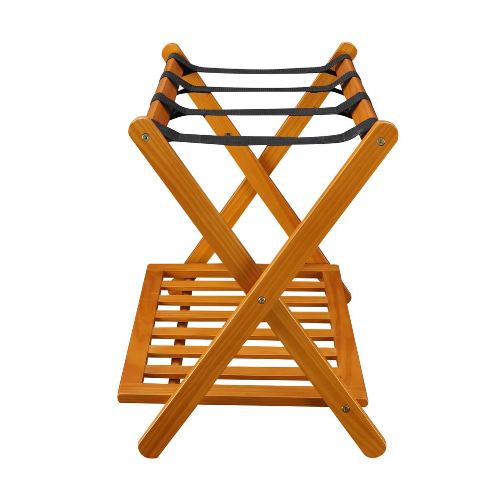 Luggage Rack with Shelf- Honey Oak. Picture 2
