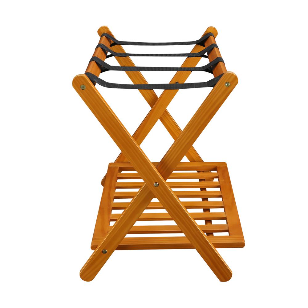 Luggage Rack with Shelf- Honey Oak. Picture 3