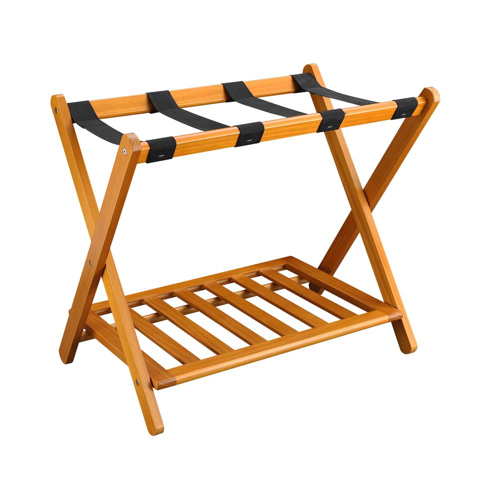 Luggage Rack with Shelf- Honey Oak. Picture 5