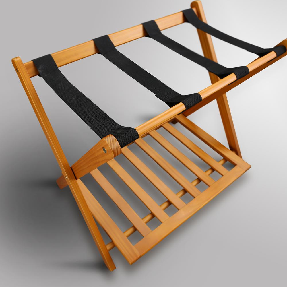 Luggage Rack with Shelf- Honey Oak. Picture 9
