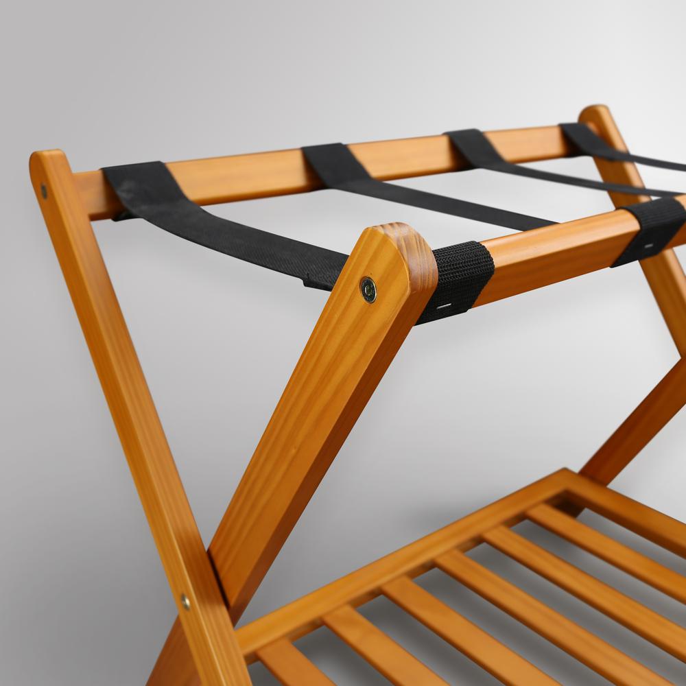 Luggage Rack with Shelf- Honey Oak. Picture 10