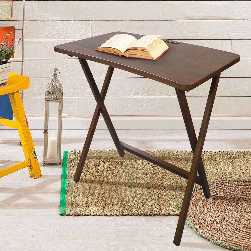 Arizona Folding Table with Solid American Gum - Walnut. Picture 12