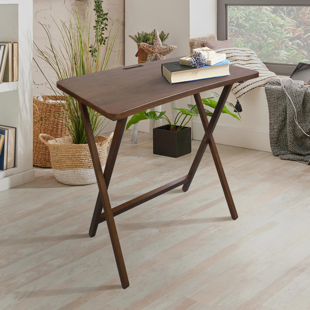 Arizona Folding Table with Solid American Gum - Walnut. Picture 9