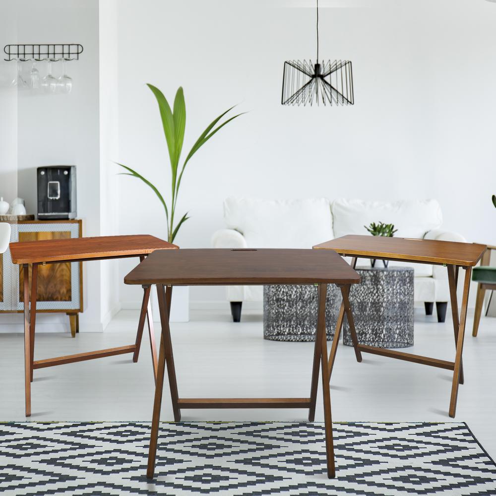Arizona Folding Table with Solid American Gum - Walnut. Picture 17
