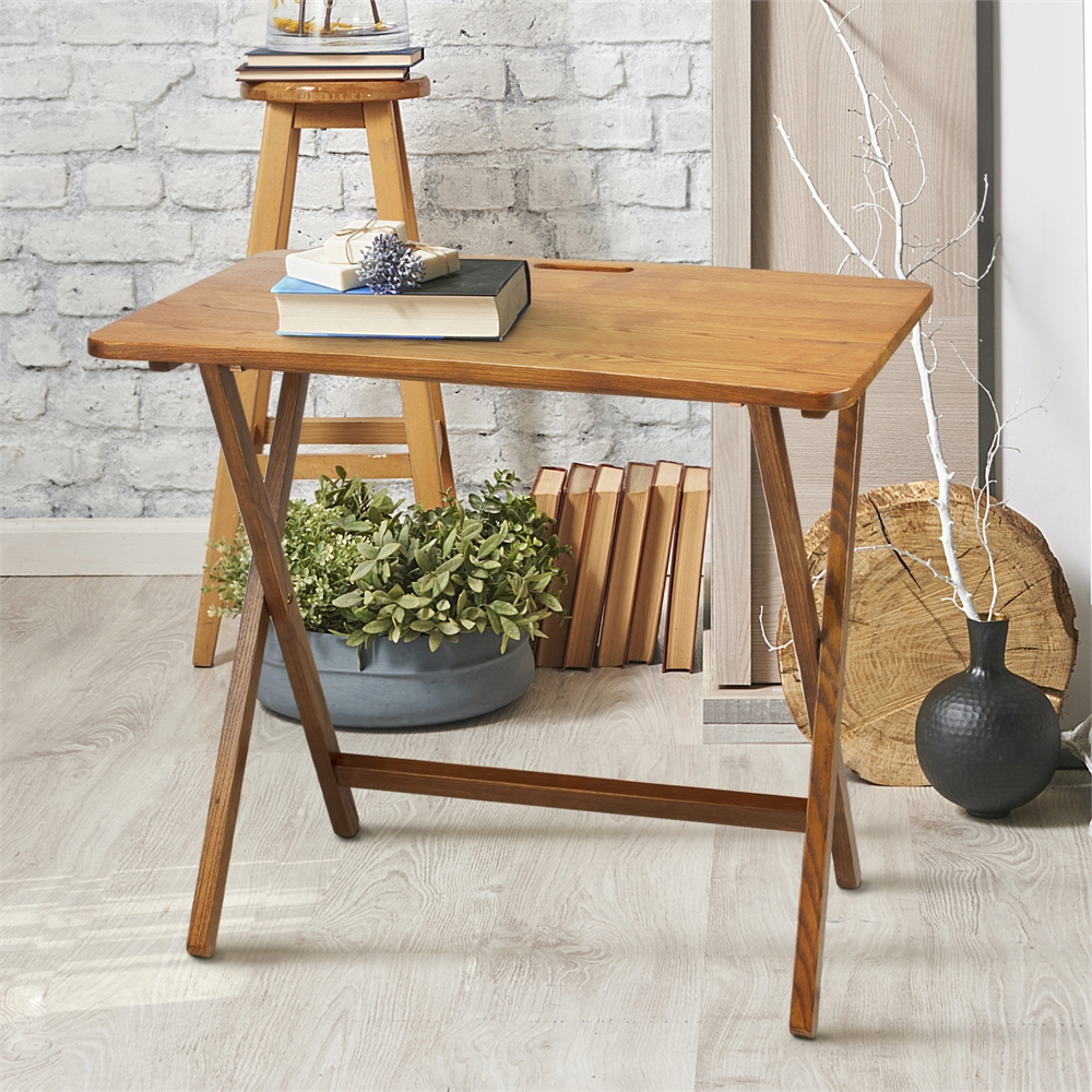 American Trails Arizona Folding Table with Solid American Red Oak. Picture 9