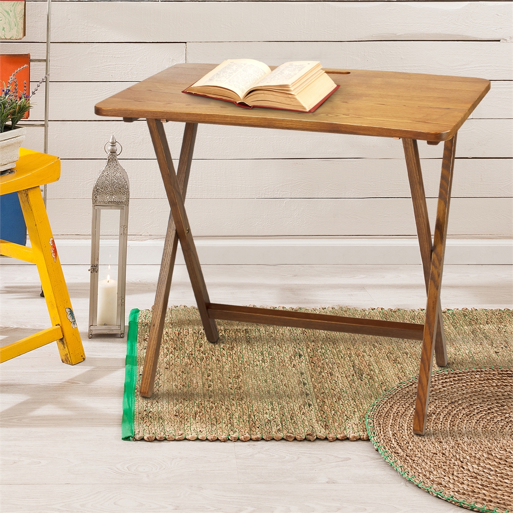 American Trails Arizona Folding Table with Solid American Red Oak. Picture 10