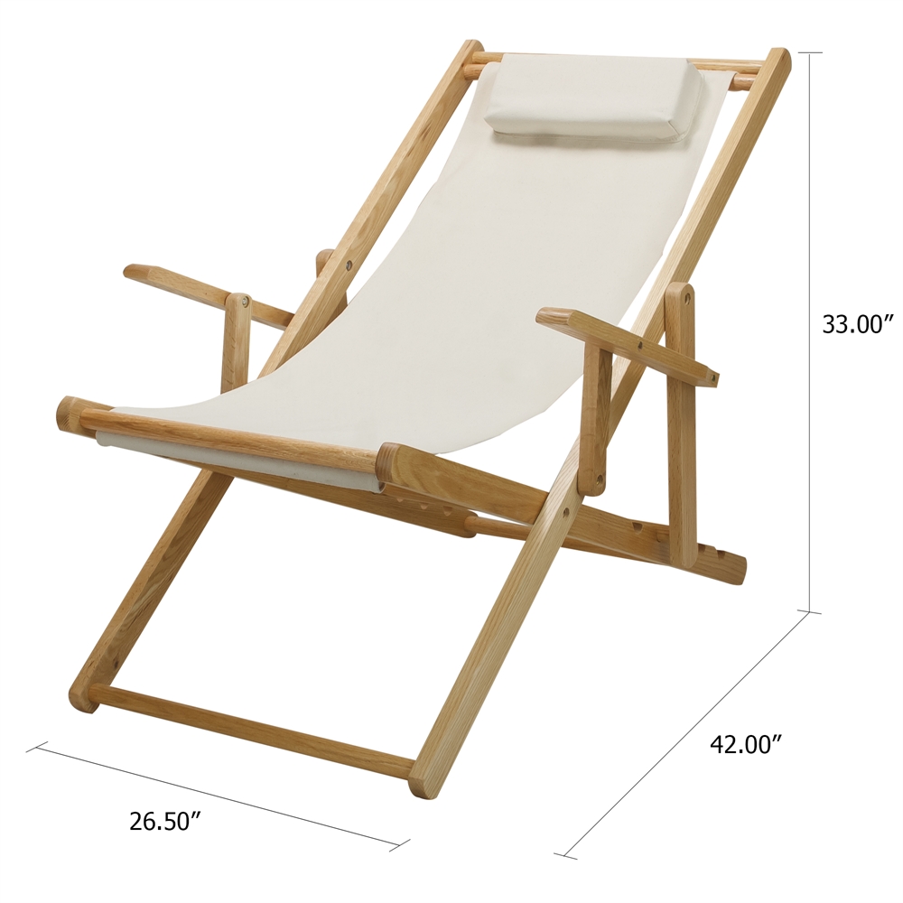 Sling Chair Natural Frame-Natural/Wheat Canvas. Picture 5