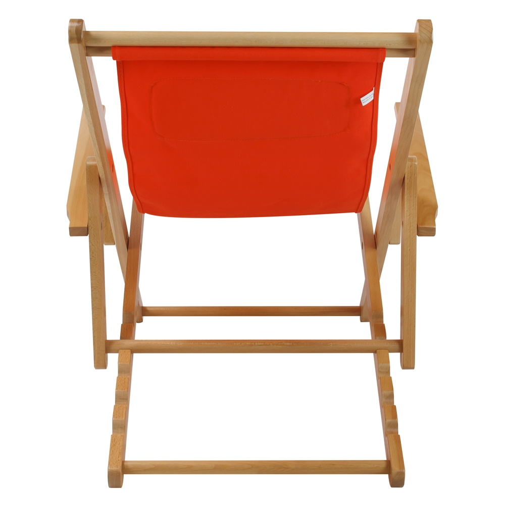 Sling Chair Natural Frame-Orange Canvas. Picture 3