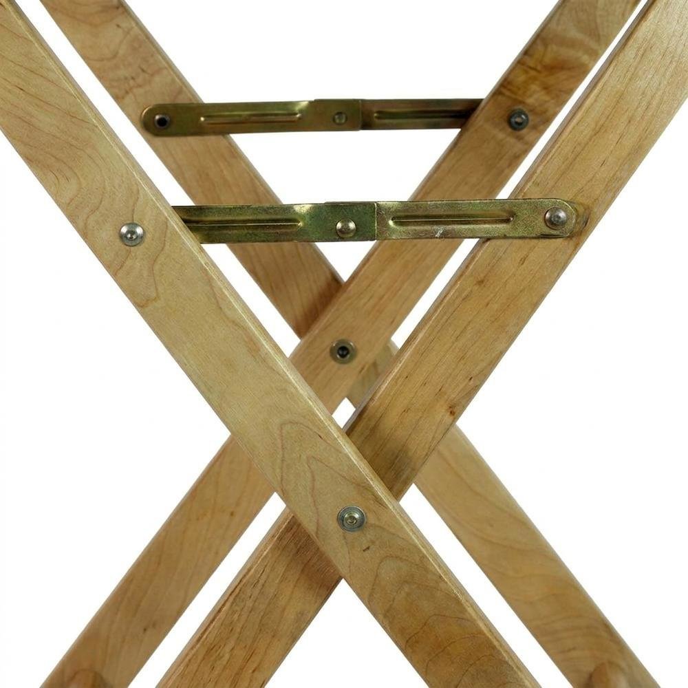 Gray Director's Chair, Natural Wood Frame, 30-Inch Bar Height. Picture 6