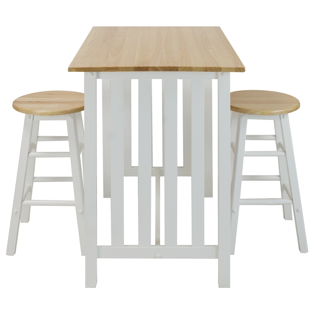 3pcs Breakfast Set made with Solid Wood-White. Picture 3
