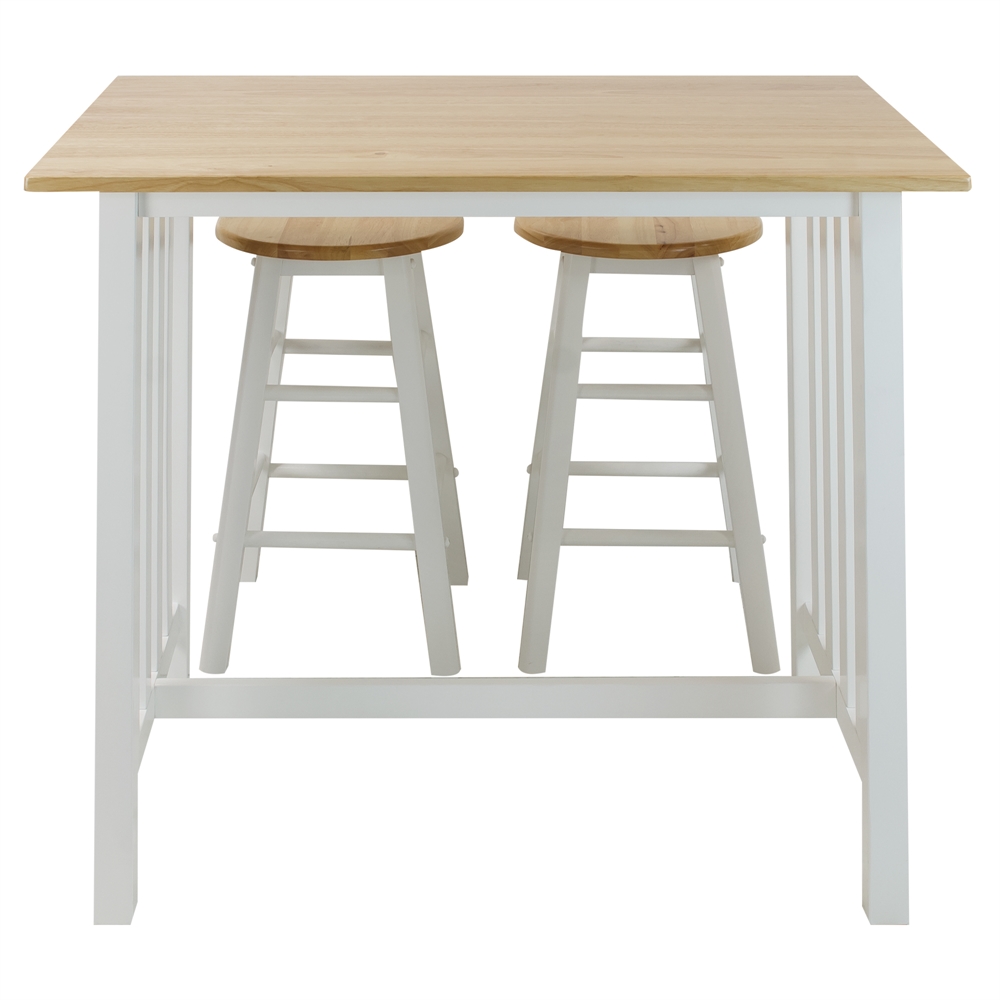 3pcs Breakfast Set made with Solid Wood-White. Picture 4