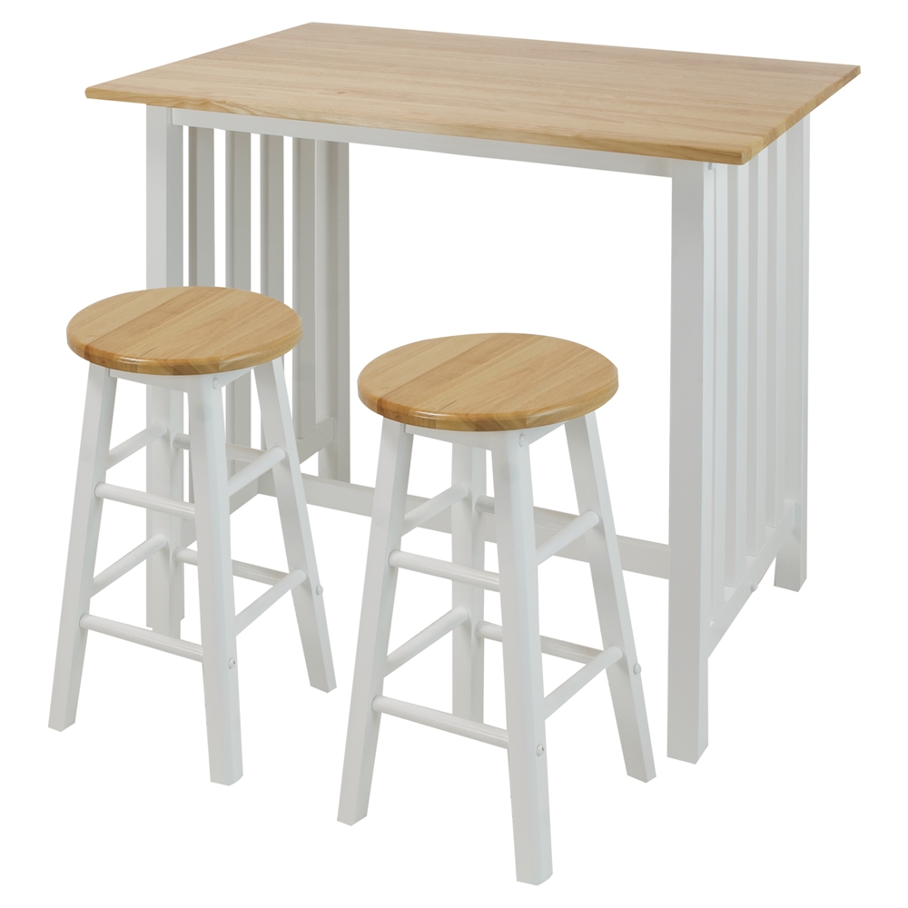 3pcs Breakfast Set made with Solid Wood-White. Picture 5