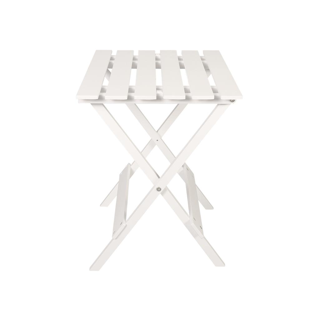 Portable Solid Wood Folding Side Table 2-Piece Set - White. Picture 6