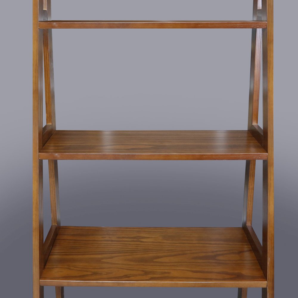 4-Shelf Ladder Bookcase, Warm Brown. Picture 11