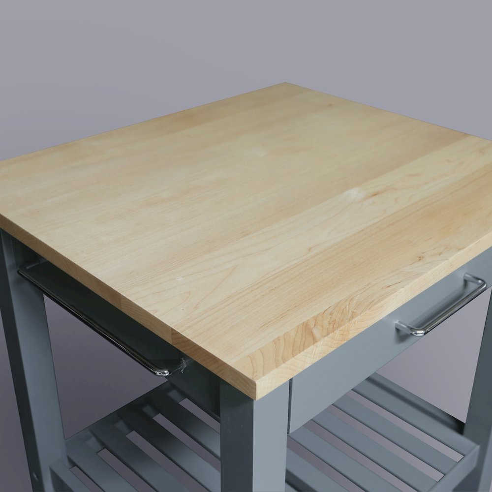 Sunrise Kitchen Island with Solid Wood Top - Slate Gray. Picture 10