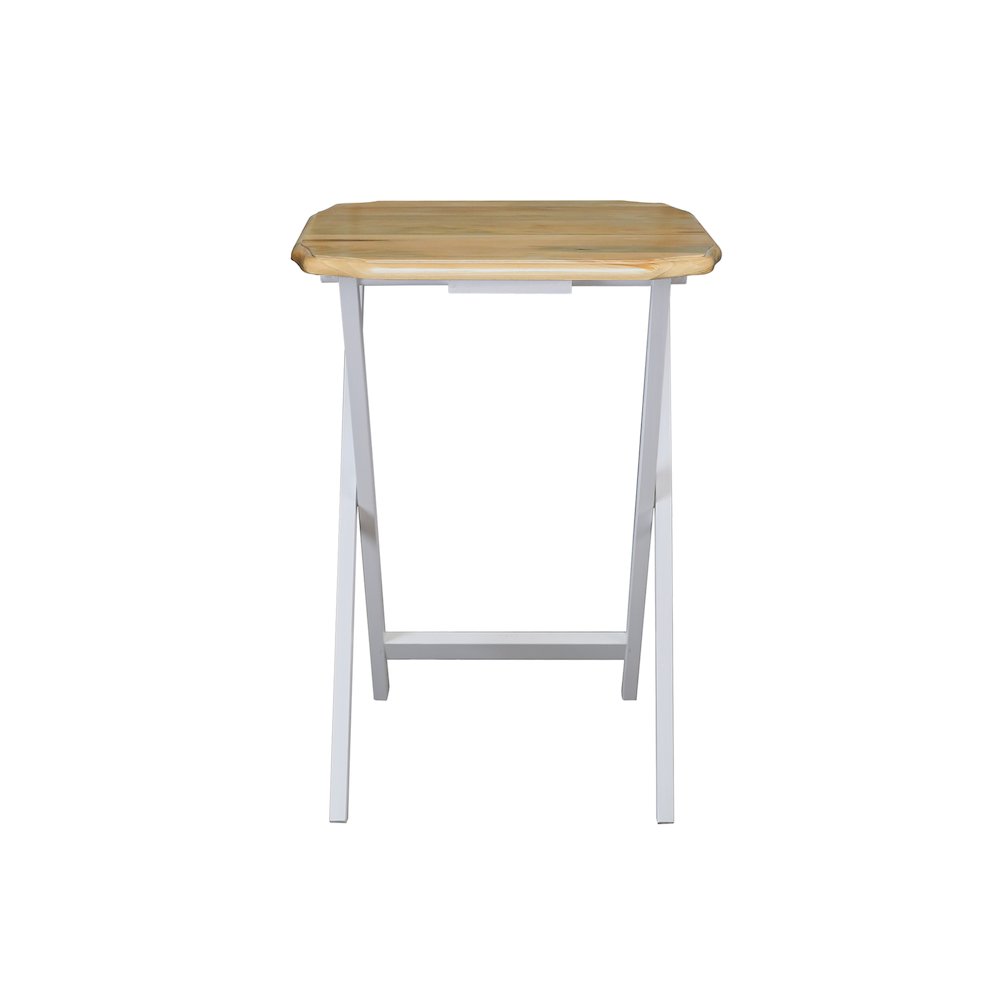 Medallion 2pcs Tray Table Set - Natural/White. Picture 4