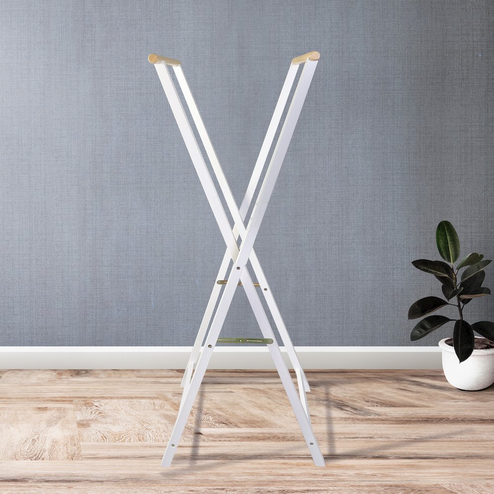 Solid Wood Folding Clothing Garment Rack. Picture 10