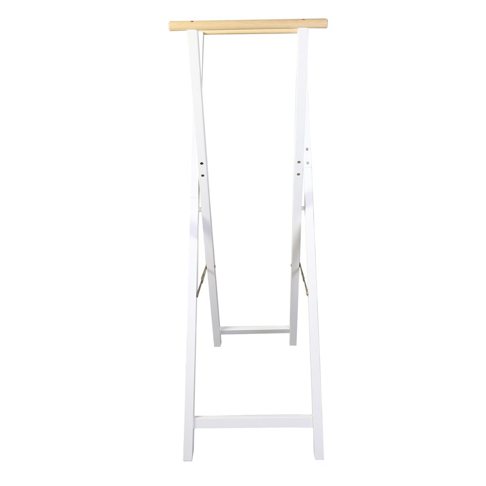 Solid Wood Folding Clothing Garment Rack. Picture 1