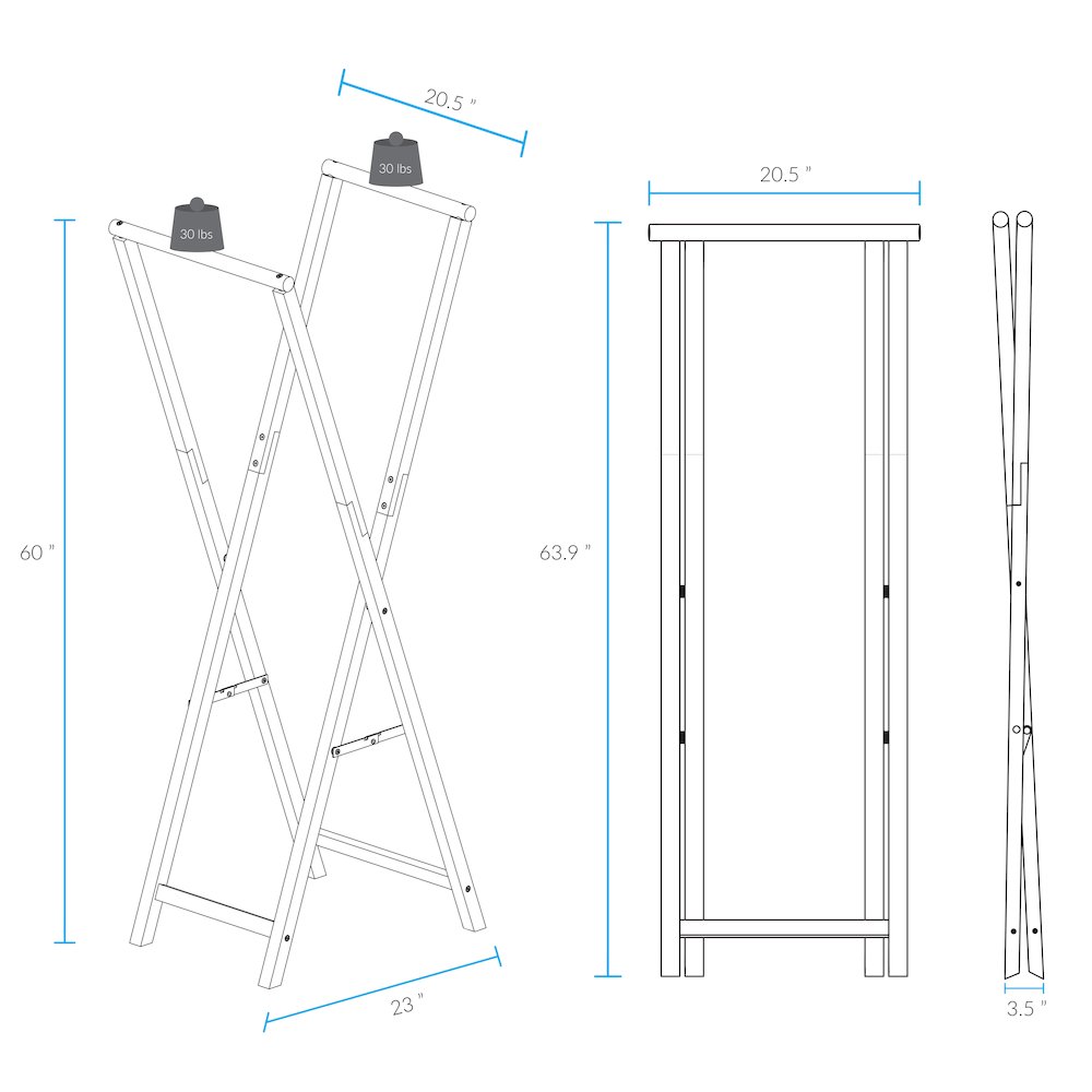 Solid Wood Folding Clothing Garment Rack. Picture 13