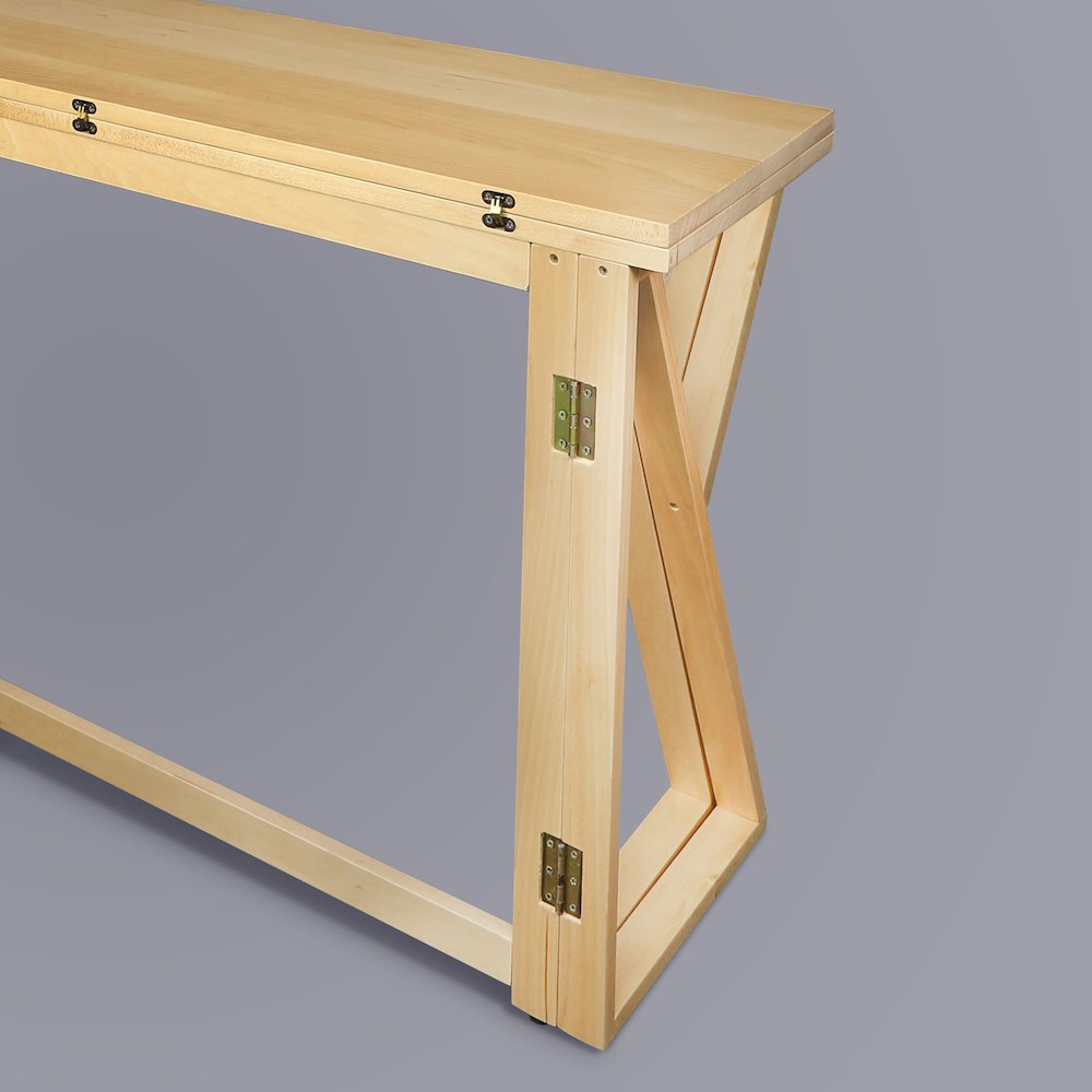 Aztecs Folding Console to Dining Convertible Table with Solid American Basswood. Picture 10