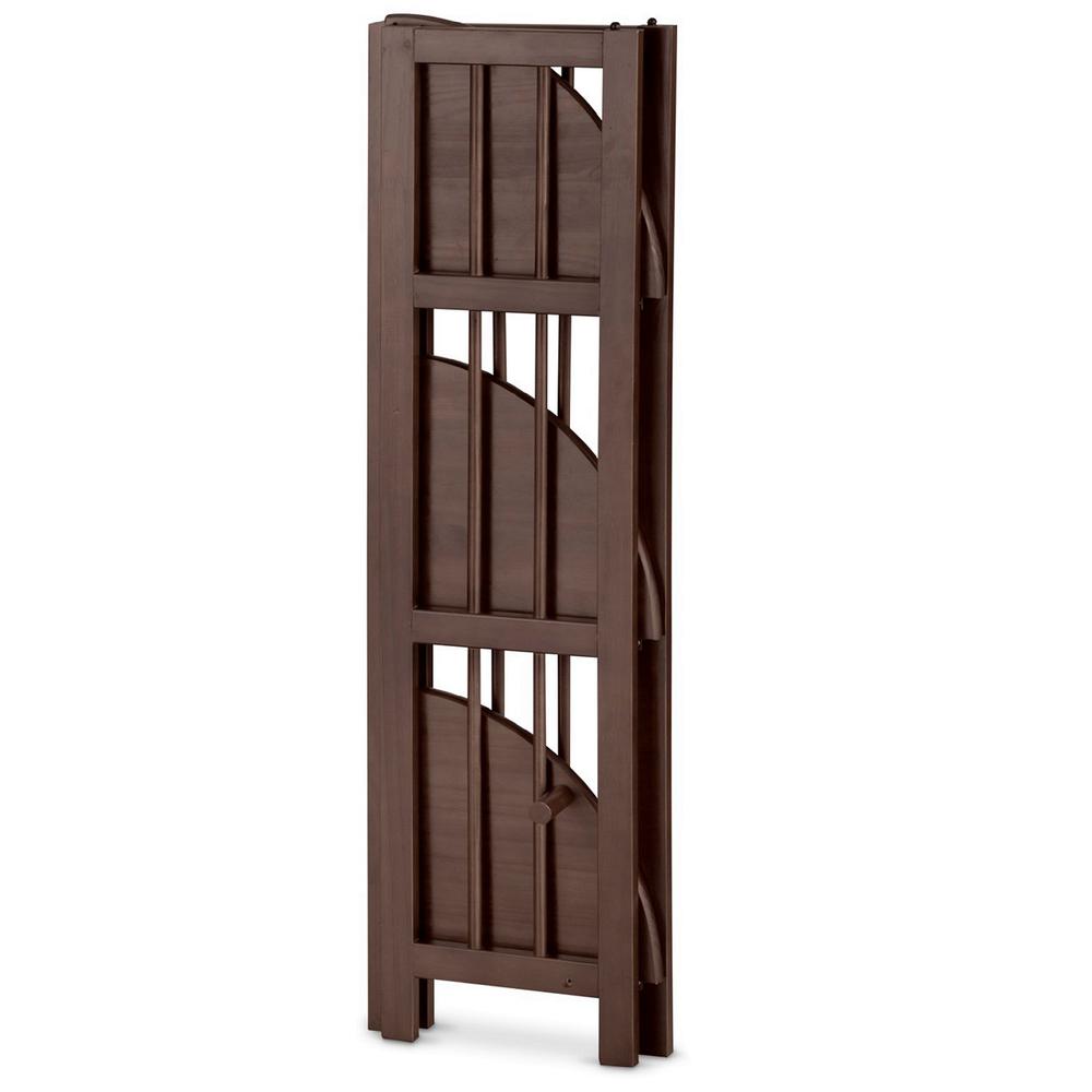 4-Shelf Corner Folding Bookcase - Truffle Brown. Picture 4