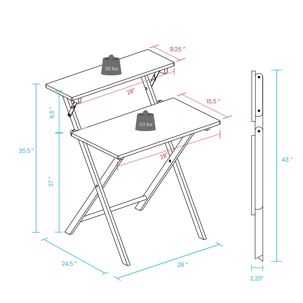 Solid Wood 2-tier Folding Laptop Working Desk. Picture 14