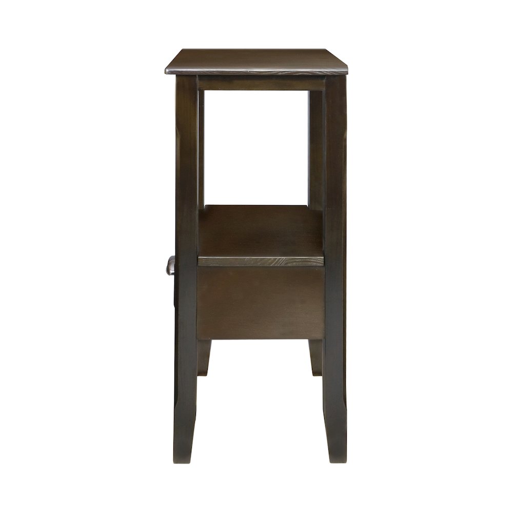 2-Tier Tall Side Table with Drawer - Java. Picture 4