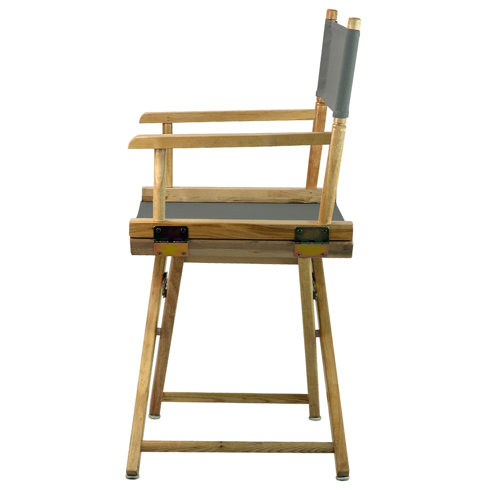 18" Director's Chair Natural Frame-Gray Canvas. Picture 2