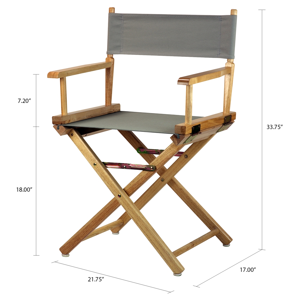 18" Director's Chair Natural Frame-Gray Canvas. Picture 5