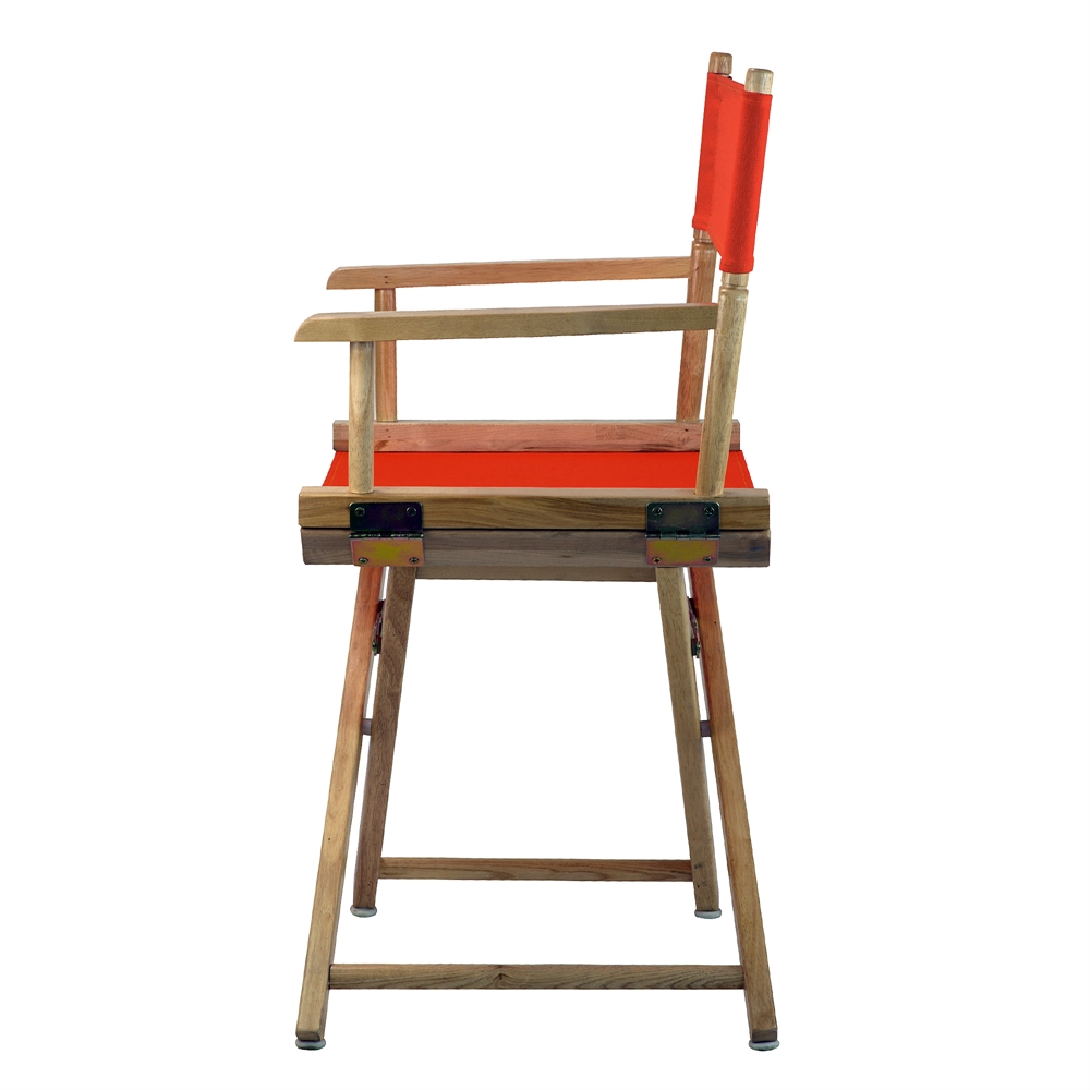 18" Director's Chair Natural Frame-Orange Canvas. Picture 2
