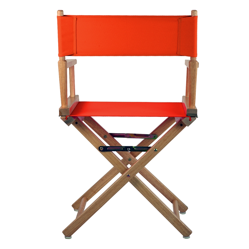 18" Director's Chair Natural Frame-Orange Canvas. Picture 3