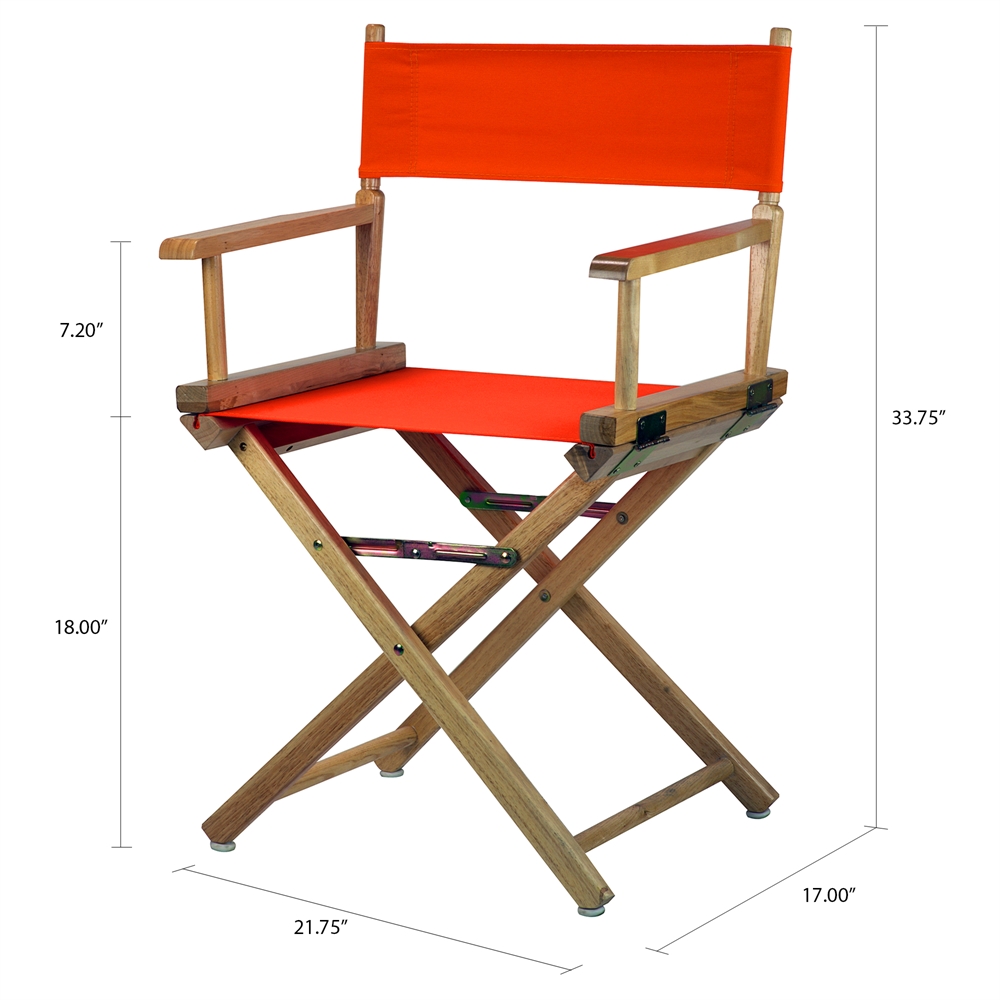 18" Director's Chair Natural Frame-Orange Canvas. Picture 5
