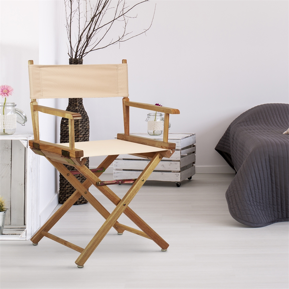 18" Director's Chair Natural Frame-Tan Canvas. Picture 7
