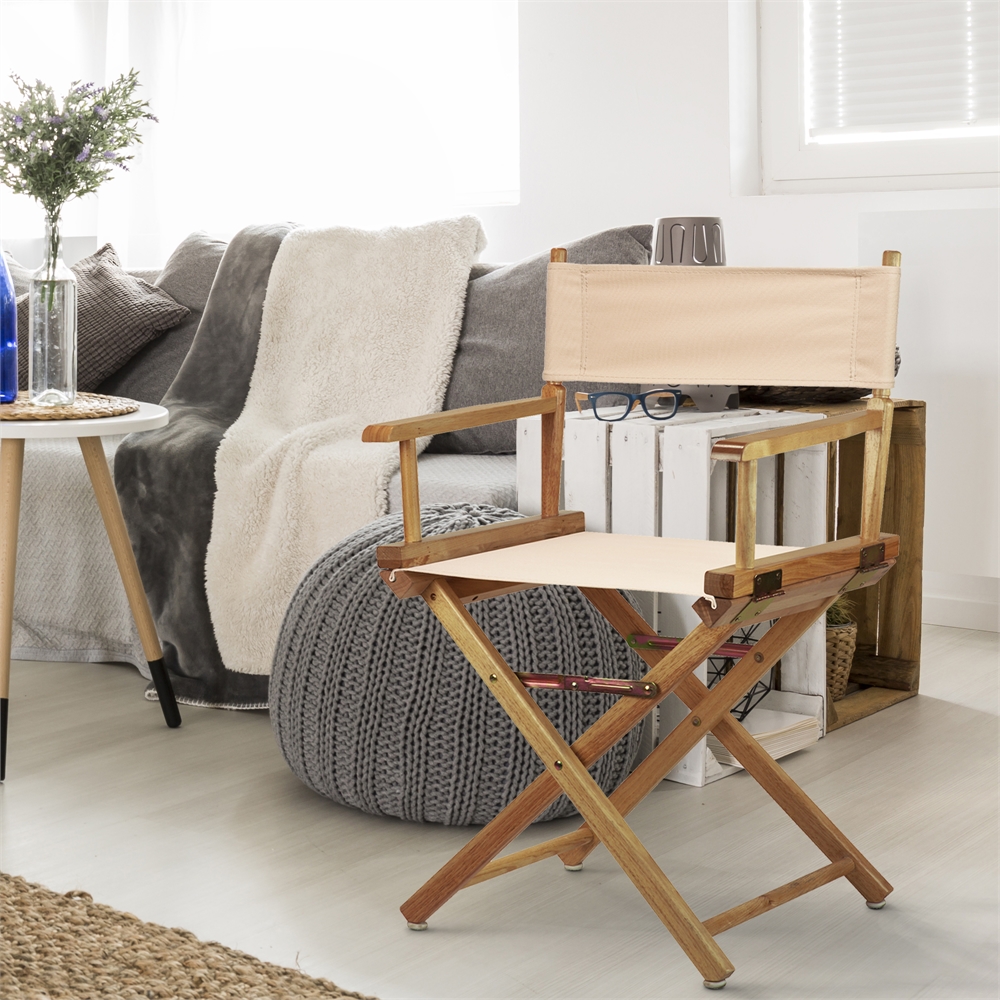 18" Director's Chair Natural Frame-Tan Canvas. Picture 8