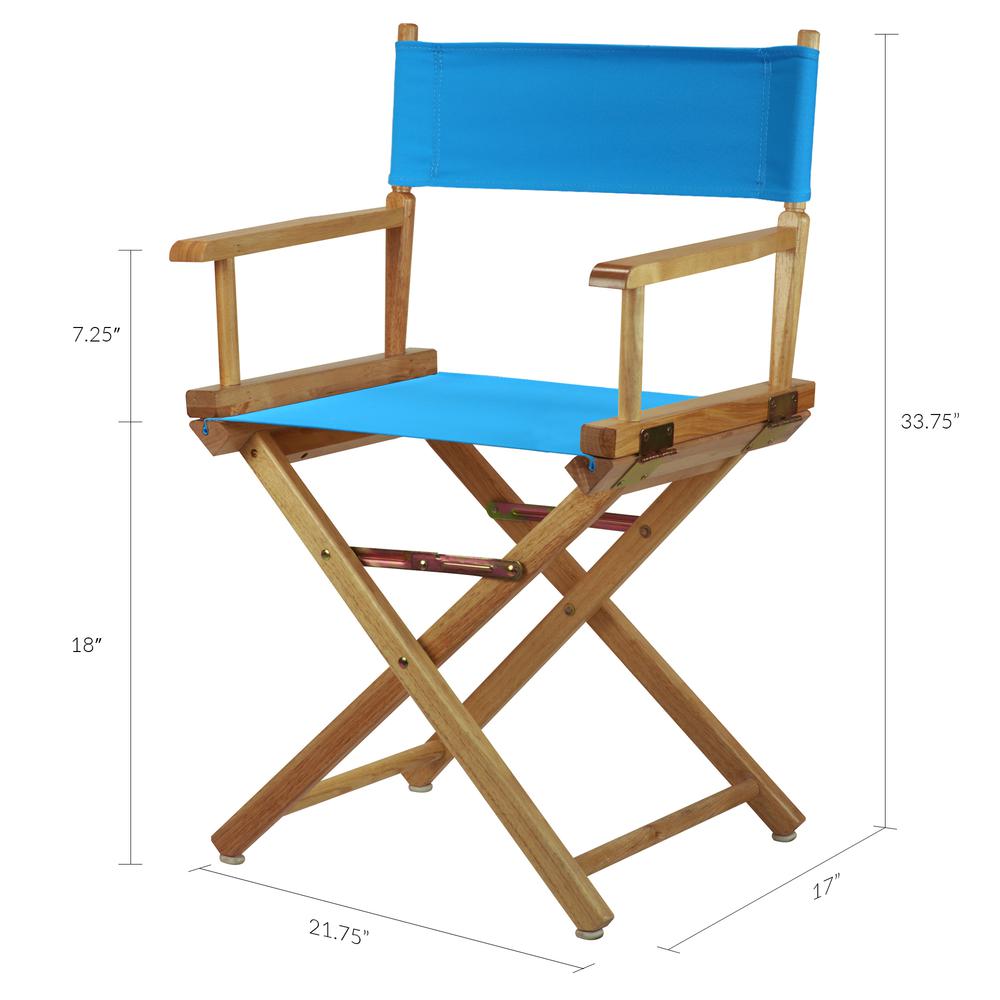 18" Director's Chair Natural Frame-Turquoise Canvas. Picture 6