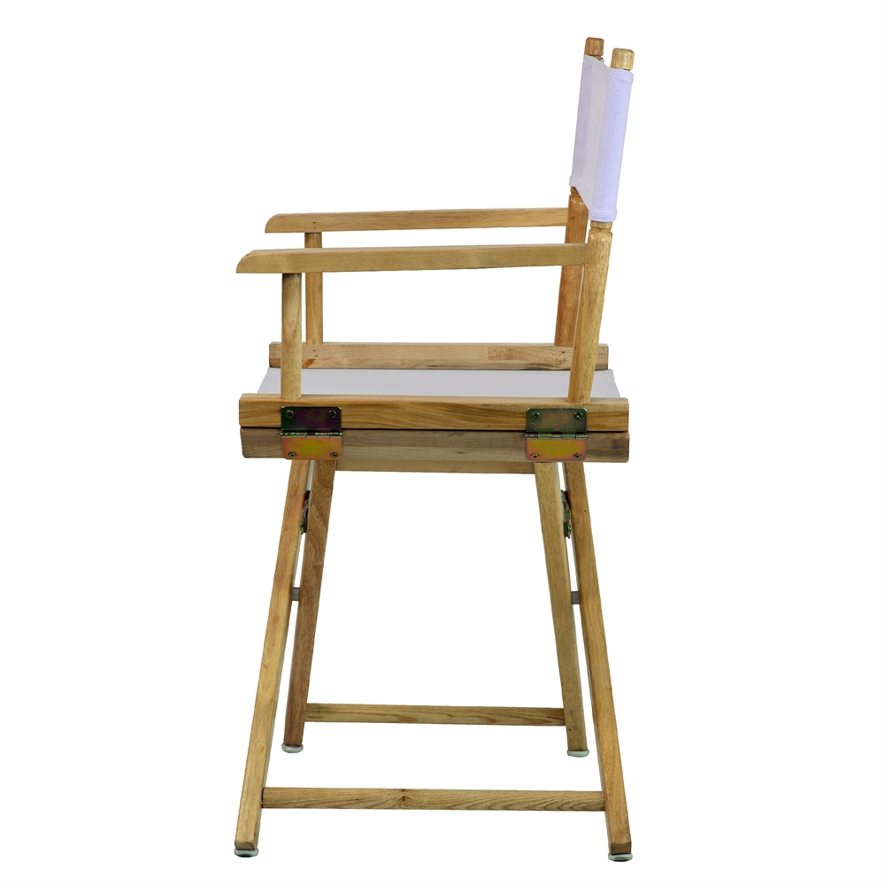 18" Director's Chair Natural Frame-White Canvas. Picture 2